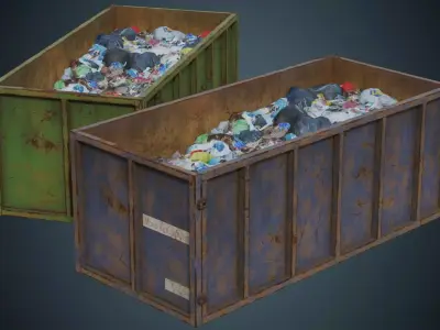 Garbage Container 2B Low-poly 3D model