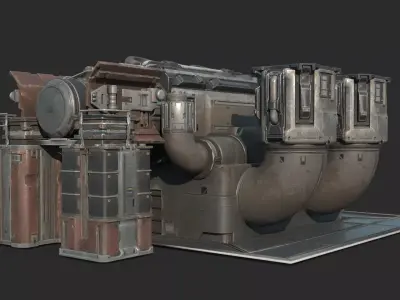 Future Sci-Fi Energy Synthesizer 3D model