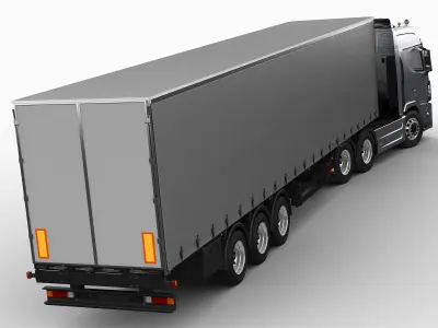 Hyundai Xcient with trailer 3D model