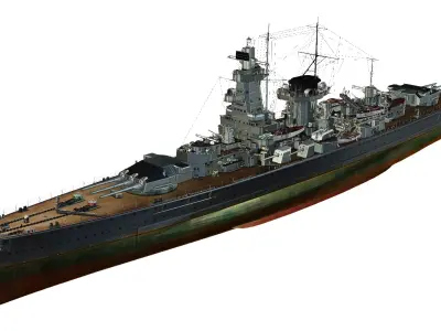 WWII Deutschland-Class Pocket Battleship 3D model