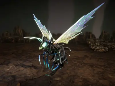 Wasps pack Low-poly 3D model