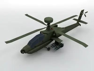 AH 64D Helicopter  -1 Low-poly 3D model