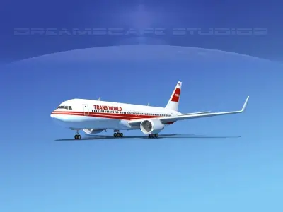 Boeing 767-300 Trans World 3D model