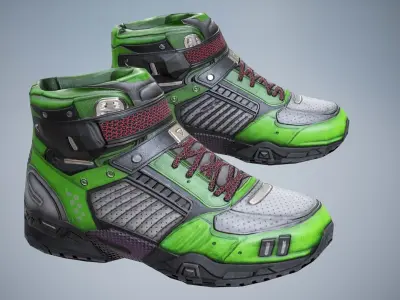 Sci-Fi Pants Sneakers p01 Low-poly 3D model