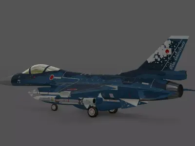 JASDF F-2A Fighter Jet 3D Model Low-poly 3D model