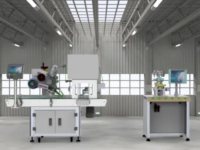 Assembly of laminating machines 3D model