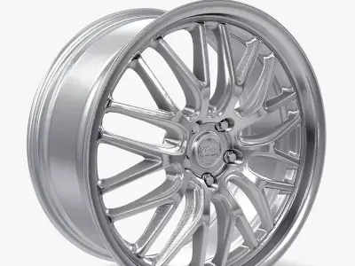 Voxx Masi Wheel Feather Forged Silver With Machined Lip Mustang 3D model