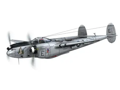 Lockheed P-38 Lightning - Jean Creamer 3D model