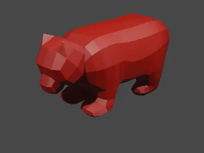 Bear Low Poly  Low-poly 3D model