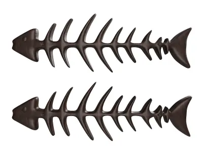 Fish Sceleton Low-poly 3D model