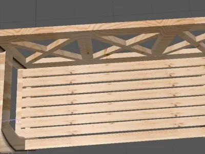 Wooden bench modern for outside Free 3D model