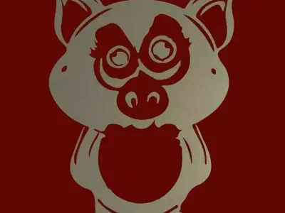 2d vectors DXF EPS Pig 3D model