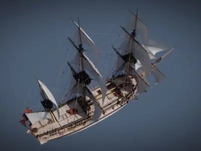 HMS Pegasus - Swan Class Sail Ship 3D model