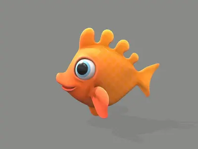 Cartoon fish Low-poly 3D model