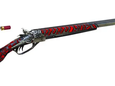 Double Barrel Shotgun 03 Low-poly 3D model