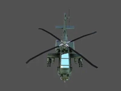 Apache Game Helicopter Low-poly 3D model