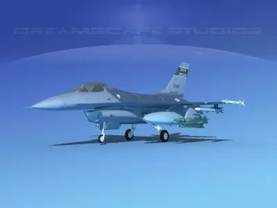 Gen Dyn F-16A Falcon V14 USAF 3D model
