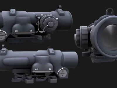Rifle Scope ELCAN Specter Low-poly 3D model