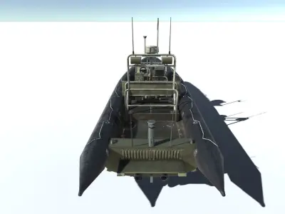 Zodiac patrol boat Low-poly 3D model