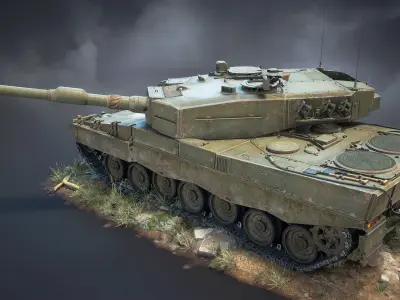 Leopard 2A4 Game 3D-Model Low-poly 3D model