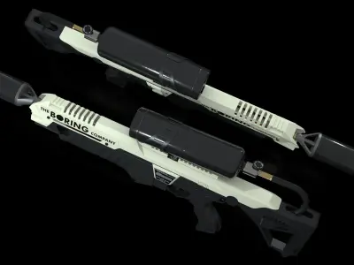 The Boring Company Not a Flamethrower Gun Low-poly 3D model