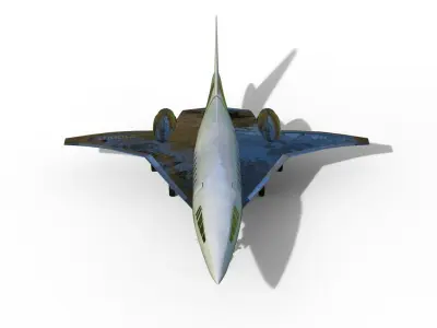 Supersonic Business Jet Tu-444 3D model