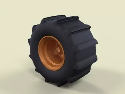 Rear wheel for sand and mud 3D model