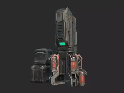 Future Sci-Fi Battery Charging Station 3D model