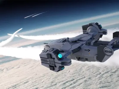 SF Sci-fi futuristic Dropship 3D model