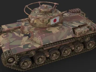 Tank Type 97 Chi Ha Japan Mental Ray 3D model