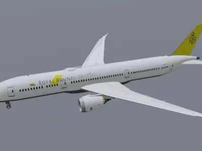 Royal Brunei Boeing 787-9 Dreamliner Low-poly 3D model