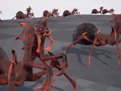 Hell arachnid low-poly game engine ready 3D model Low-poly 3D model