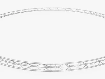 Circle Triangular Truss Full diameter 1000cm 3D model