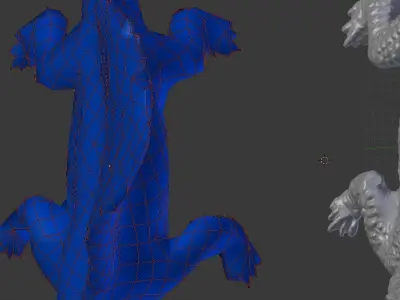 Lizard Iguana Dimetrodon Low Poly GAME READY Low-poly 3D model