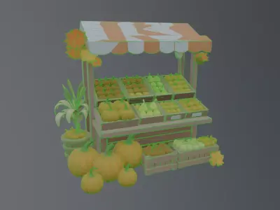 vegetable vendor Free 3D model