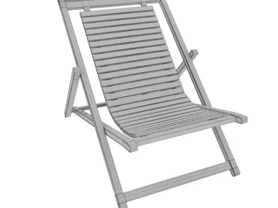 wooden deck chair Free 3D model