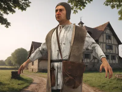 Medieval Simple Clothes Set 3D model purchase