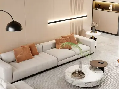 Simple Modern Living Room Free 3D model