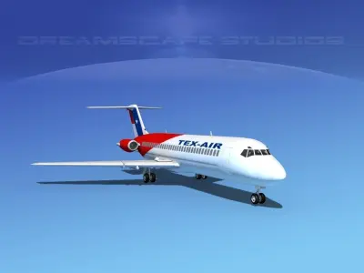 Douglas DC-9-30 Texair 3D model