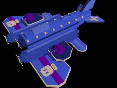 pixel art of aircraft Low-poly 3D model