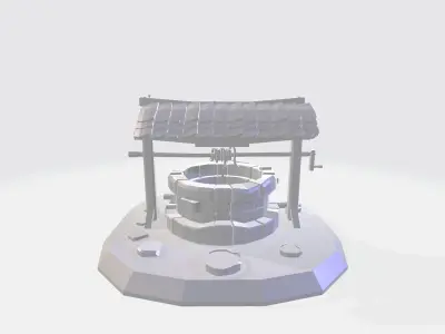 Magic Vintage Well Low-poly 3D model