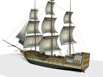 Galleon Low-poly 3D model