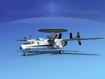 Grumman E-2C Hawkeye V15 3D model