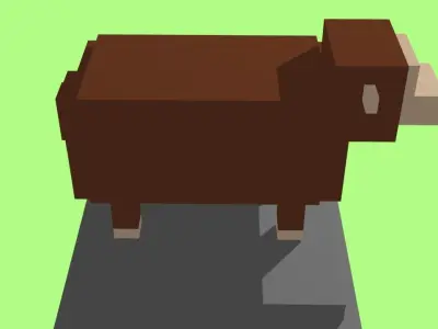 VOXEL SHEEP - MODEL 7 Low-poly 3D model