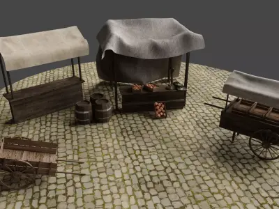 Medieval Marketplace 3D model