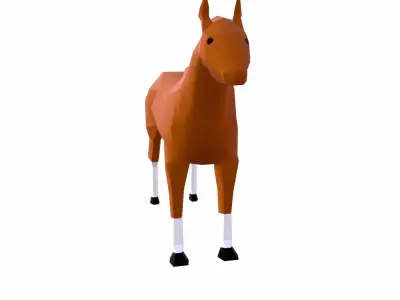Horse Cartoon Low-poly 3D model