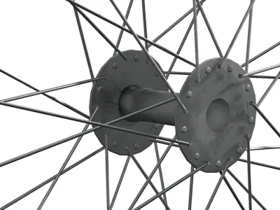 Old Bicycle Wheel 3D model