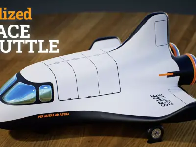 Stylized space shuttle  Low-poly 3D model