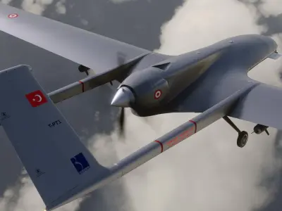 Tb2 Bayraktar - Fully Rigged Low-poly 3D model