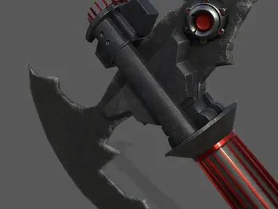 Sci-fi Axe futuristic melee weapon Low-poly 3D model